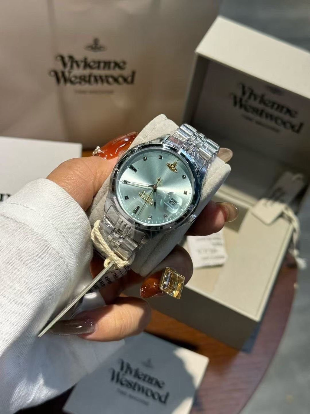 Vivienne Westwood Ice Blue Dial Watch — front